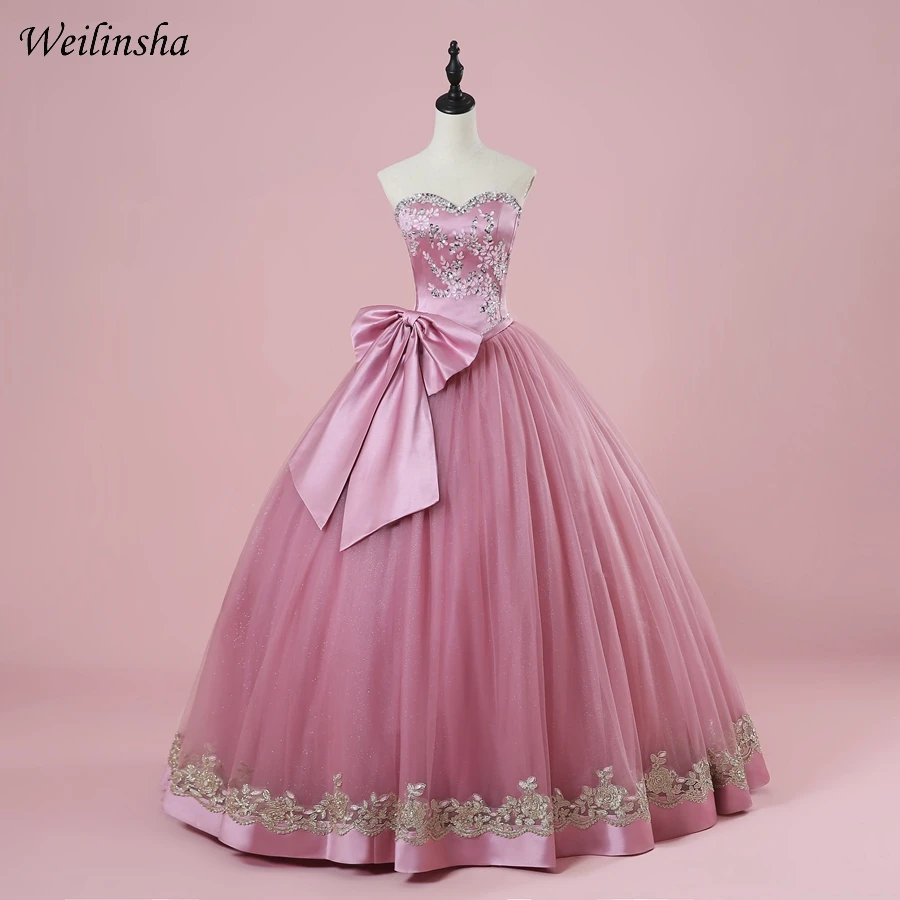 Weilinsha, Новое Элегантное Тюлевое пышное платье, длинное милое 16 платье с бантом, бальное платье, милая очаровательная одежда