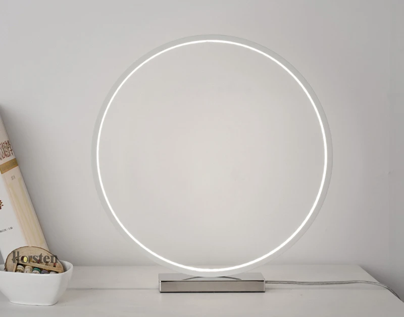 Horsten Nordic Creative Art Decortaion Dimmable LED Table Lamp Minimalism Modern Round Desk Table Light Bedside Lamp Gift (7)