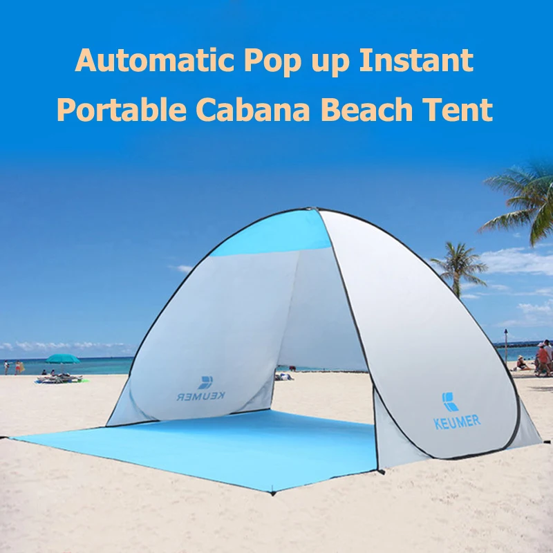Skytower Automatic Pop Up Portable Outdoors Family Beach 2-5 Persons Tent Quick Cabana Sun UV Protection Shelter UPF 50+ 