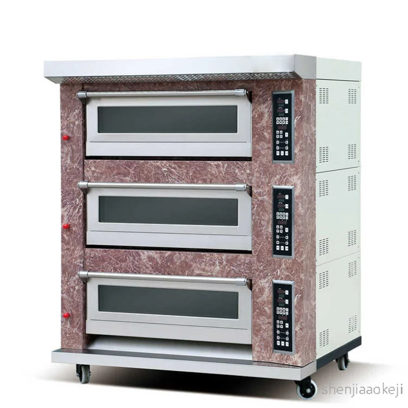 Commercial gas baking oven 3-layers 6 trays Multi-function making biscuits fruit pie moon cake Pizza bread machine | Бытовая техника