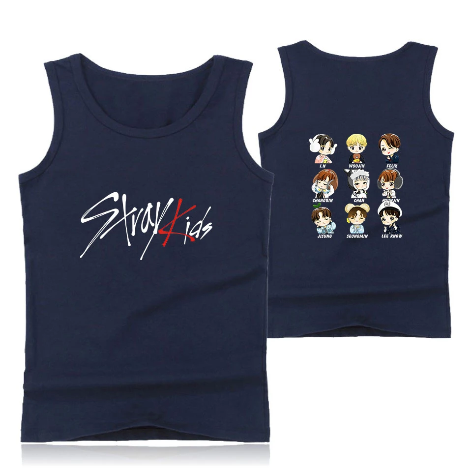 

Frdun Tommy stray kids 2019 Tank Tops Outfit Casual comfy Fashion O-neck Sleeveless Men/Women Popular Clothes Plue Size