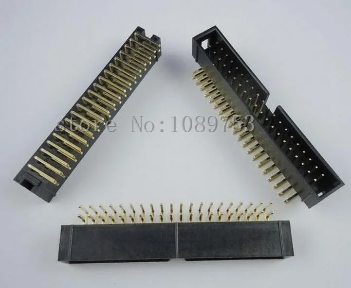 

50pcs 2.54mm 2x20 40 Pin Right Angle Male Shrouded PCB Box header IDC Connector