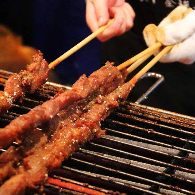 Bamboo Sticks BBQ Skewers Barbecue Meat Prod Long Party Forks Disposable Grill Sticks Outdoor Camping Tools 4mm*30/35/40cm 500pc