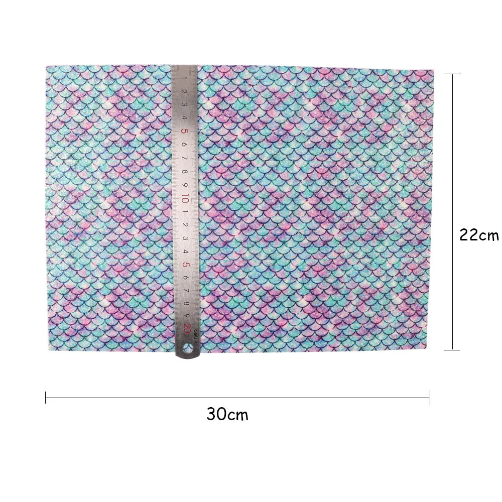 IBOWS 22*30 см русалка блестящая ткань с принтом PU пэчворк DIY сумка обувь ткань ручной работы чехол для телефона материал вечерние украшения