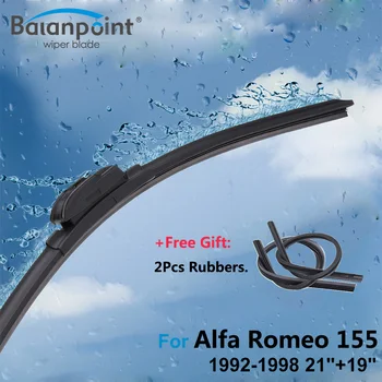 

2Pcs Wiper Blades + 2Pcs Soft Rubbers for Alfa Romeo 155 1992-1998 21"+19", Best Auto Accessories
