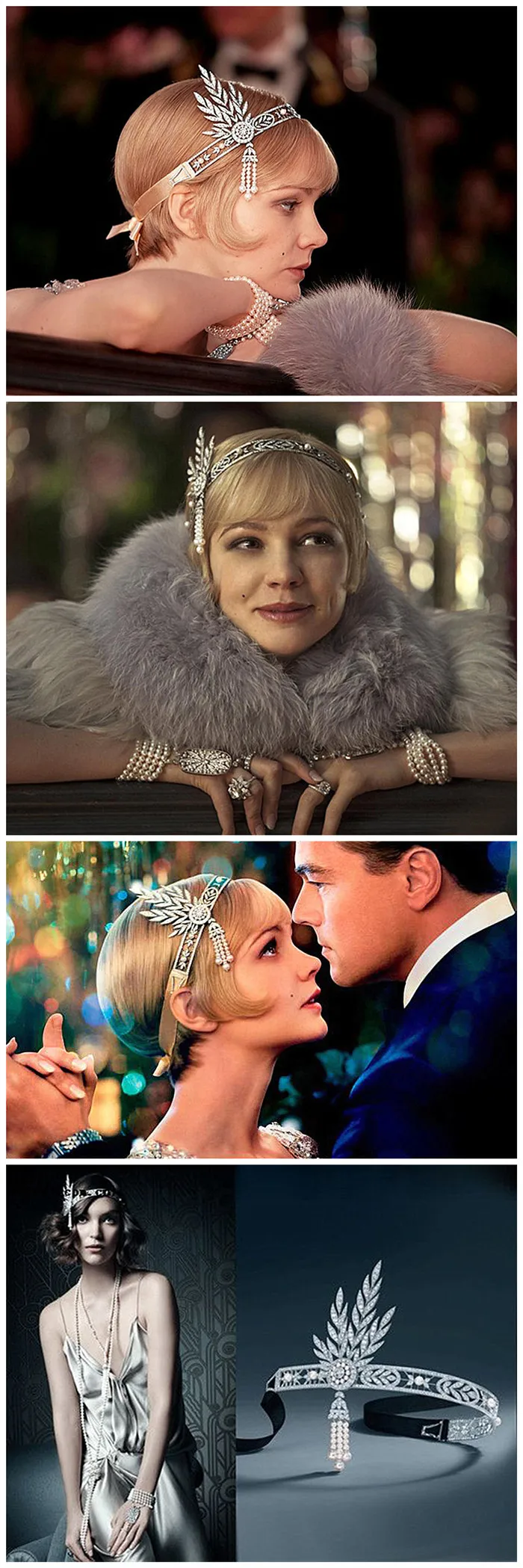 Great Gatsby Стразы ромашки жемчужные кисточки Серебряный Свадебный ободок с жемчужинами диадемы и короны Свадебная вечеринка обруч для волос повязки на голову