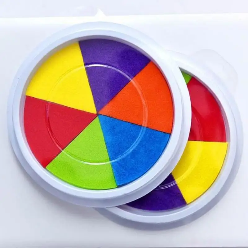 DIY Kids Finger Painting Drawing Toys Baby Funny Graffiti Multicolor Stamps Inkpad Toy Scrapbooking Vintage Crafts Toy #0911