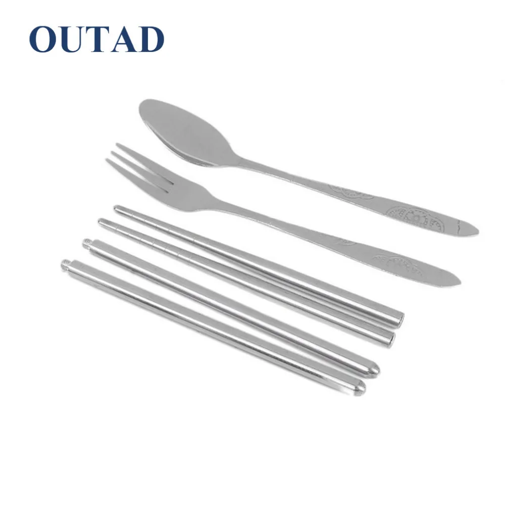 

3pcs/set 2018 New Stainless Steel Dinnerware Sets Portable dinner Engraving Fork Dinner Cutlery Tableware Case Set