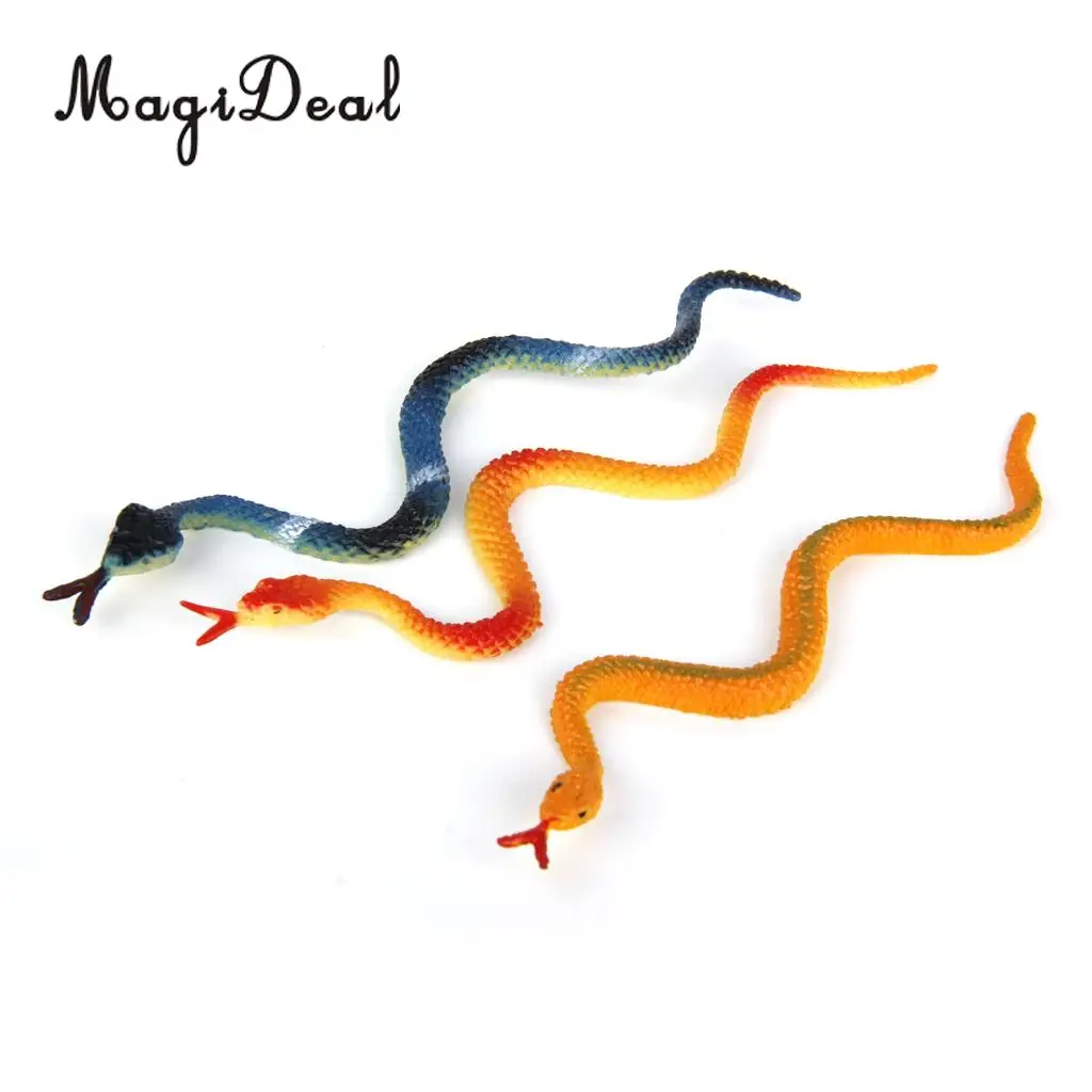 High Simulation 12Pcs Plastic Fake Reptiles Animal Snake Animal Model Toy for Children Kids Party Decor Gag Friends Gift