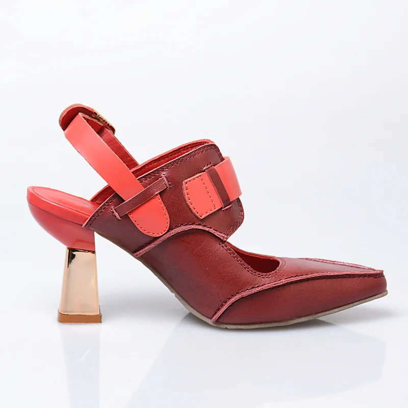 Partido Auténtico Grueso Buena Zapatos Cuero Perfetto Original Colores Gama Prova Solo De La Calidad Mezclados Alta Sandalias Red Tacones Marca 71xCOqZ