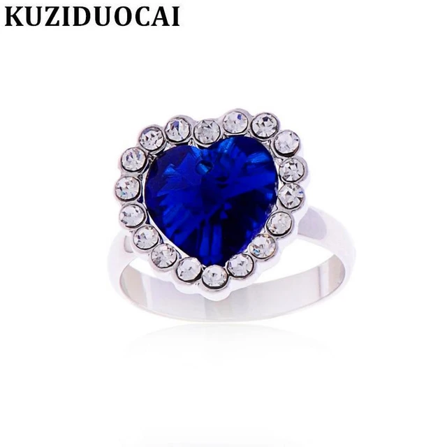 Kuziduocai New ! Fashion Fine Jewelry Royal Blue Rhinestones Size Adjustable Hea Kuziduocai New ! Fashion Fine Jewelry Royal Blue Rhinestones Size Adjustable Hea