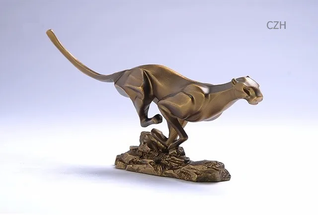 Современная абстрактная скульптура гепарда из полирезины, леопардовое украшение статуи ручной работы, аксессуары для делового подарка и украшения комнаты