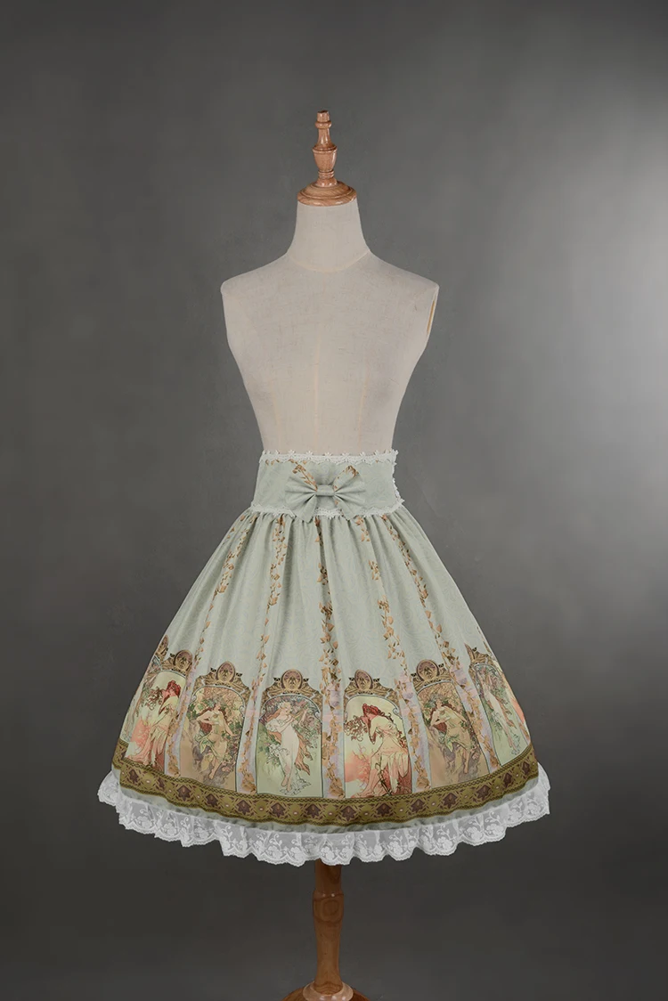 Юбка Mucha Soufflesong юбка для девочек с принтом на заказ завышенной талией|lolita skirt|skirts for