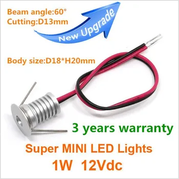 

Free Shipping Round Ceiling Spot Light Mini 1W Downlight LED 12VDC 60D Mini LED Lamp White or Warm White Household Lights