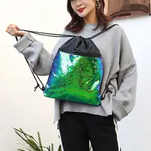 Сумки для женщин кожаные сумки женские новые горячие пляжные сумки уличная сумка для фитнеса с блестками с карманом с завязками рюкзаки