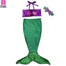 Купальный костюм, Детский комплект бикини для маленьких девочек, купальный костюм, бикини с хвостом русалки, купальный костюм, купальный костюм