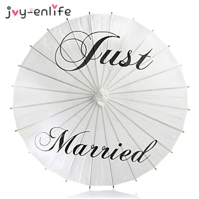 Beste JOY ENLIFE 3 Stijlen Net Getrouwd Mr amp; Mrs Wit Papier Parasols Wedding Pics DIY Bruiloft Papier Parasol Paraplu Party levert