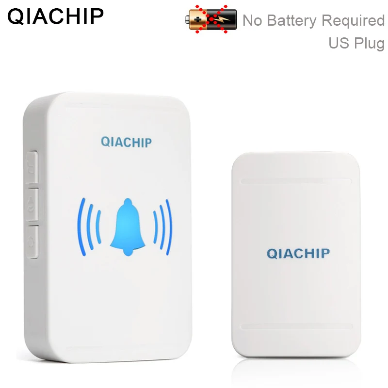 QIACHIP автономным питанием Беспроводной дверной звонок США Plug без Батарея