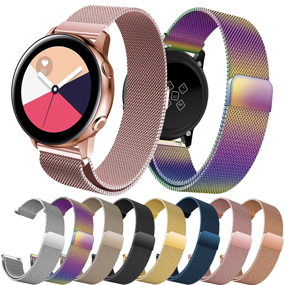 

Strap For Samsung Galaxy Watch Active 20mm Milanese Loop Bracelet Band For Huami Amazfit Bip Stainless Steel Belt Replacement