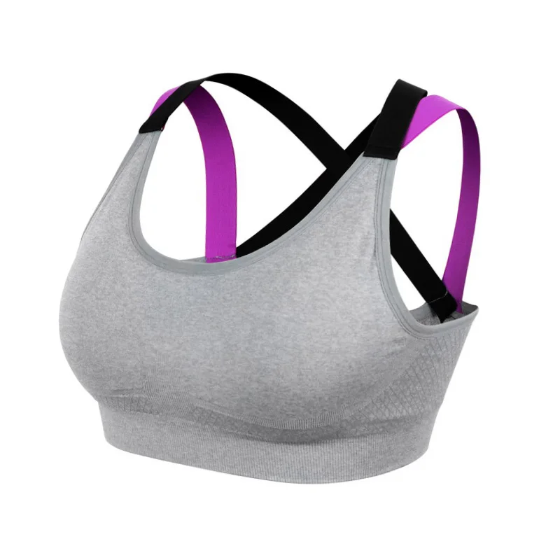 VEQKING Sport Shirt Women Running Sport Bra Stitching Color Quick Dry Fitness T-shirt Gym Shirt Yoga Sports Bra Top for Women