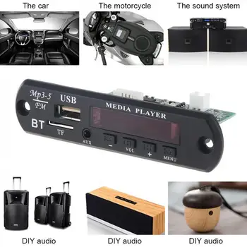 

12V 1080P Wireless Bluetooth Audio Decoder Board Support WAV MP3 Decoders with Stereo TF Card/U Disk for Family Car / Home DVD