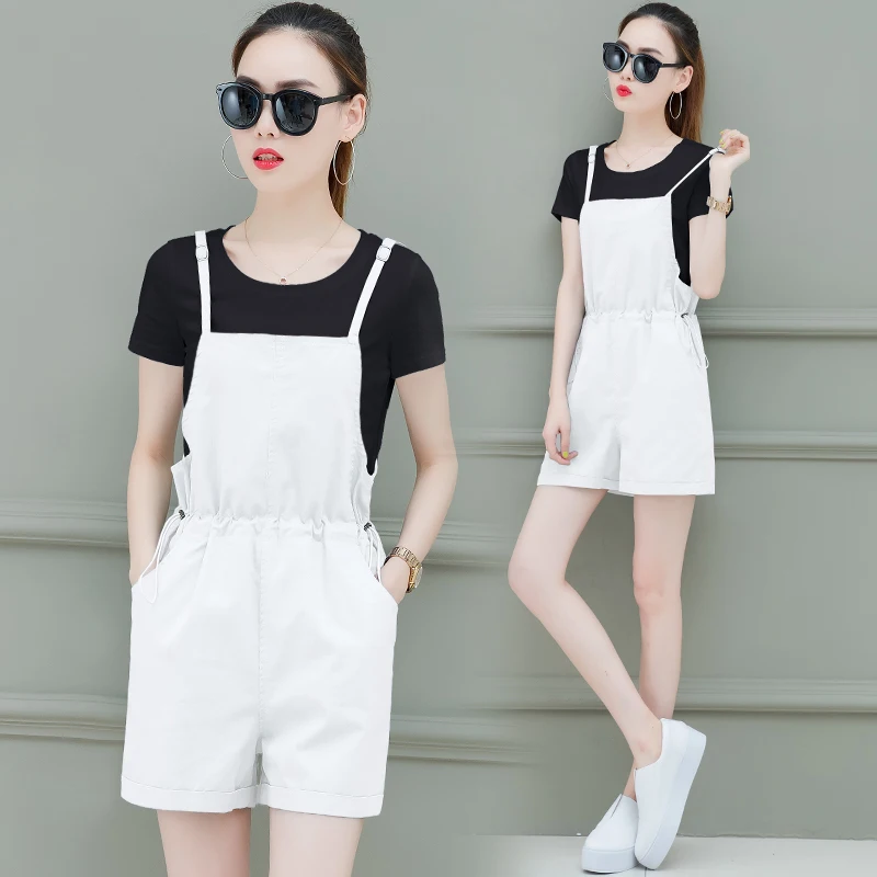 

A girl of suspenders two-piece women 2019 brief paragraph small pure and fresh and new summer conjoined wide-legged pants suit