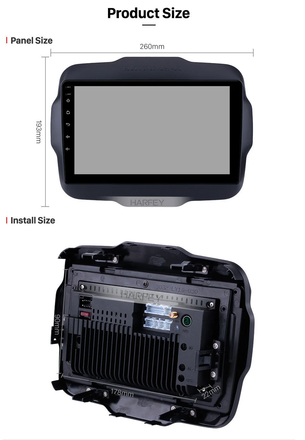 Excellent Harfey Car Multimedia Player for 2016 Jeep Renegade 9 inch Touchscreen Android 8.1 GPS Navi Radio with Mirror Link WIFI Music 18