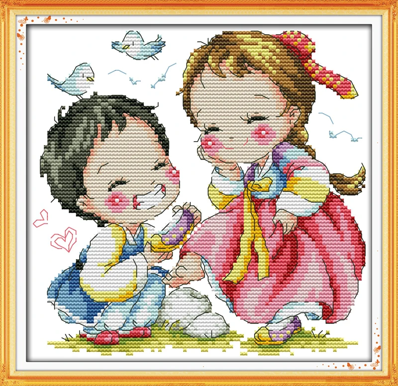 

Wearing shoes, counted printed on fabric DMC 14CT 11CT Cross Stitch kits,embroidery needlework Sets, Home Decor