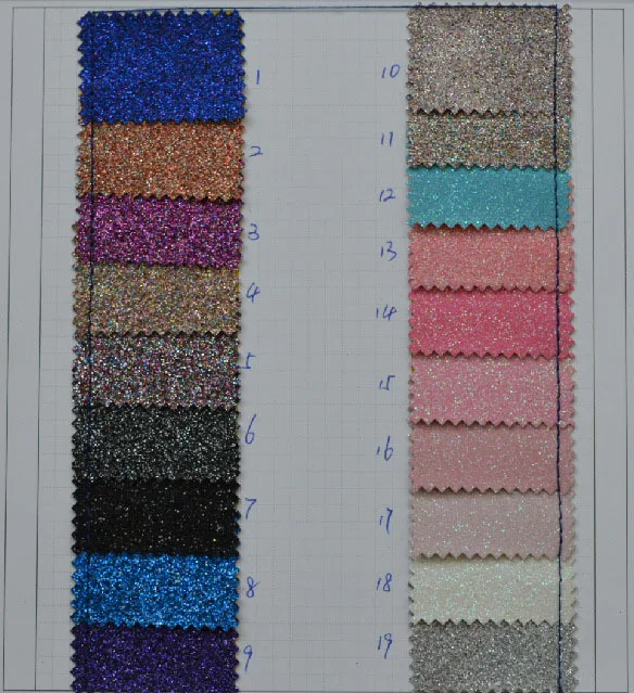 Colorful Glitter PU leather bottom fabric for shoes material dedicated