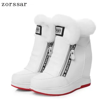 

Zorssar 2018 Winter Faux Fur Women Shoes Woman Snow Boots Ankle Warm Platform Wedge Fashion Femme Ladies Boot Black Footwear