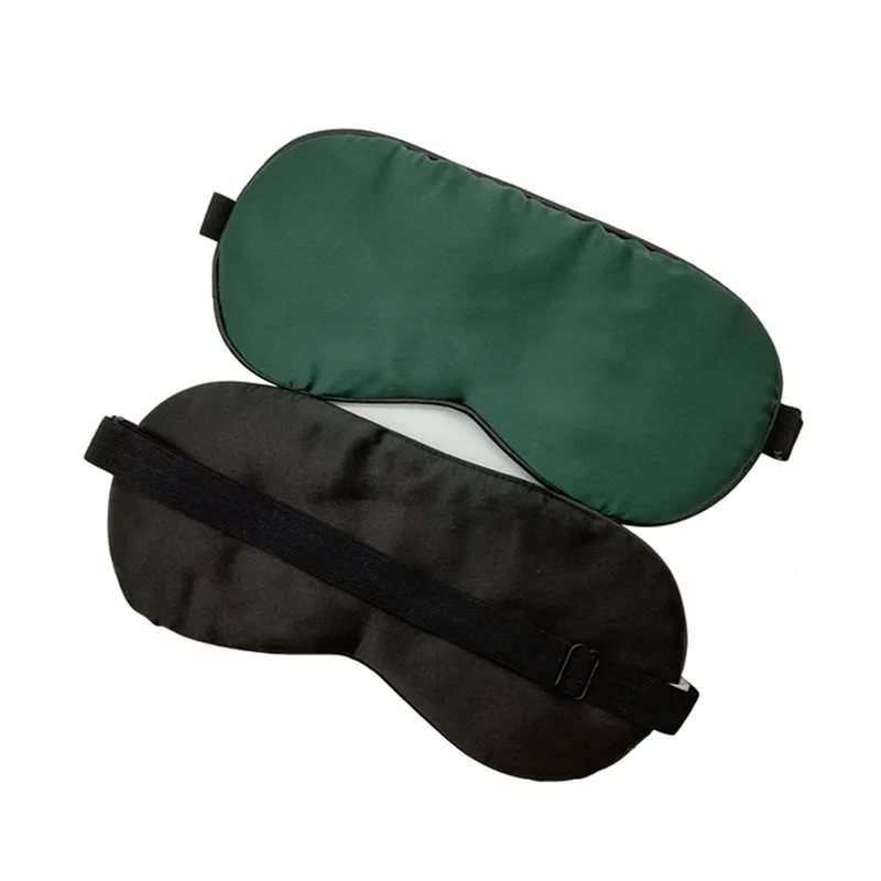 100 Pure Silk Sleep Eye Mask Dark Green Color Both Sides Silk Eye