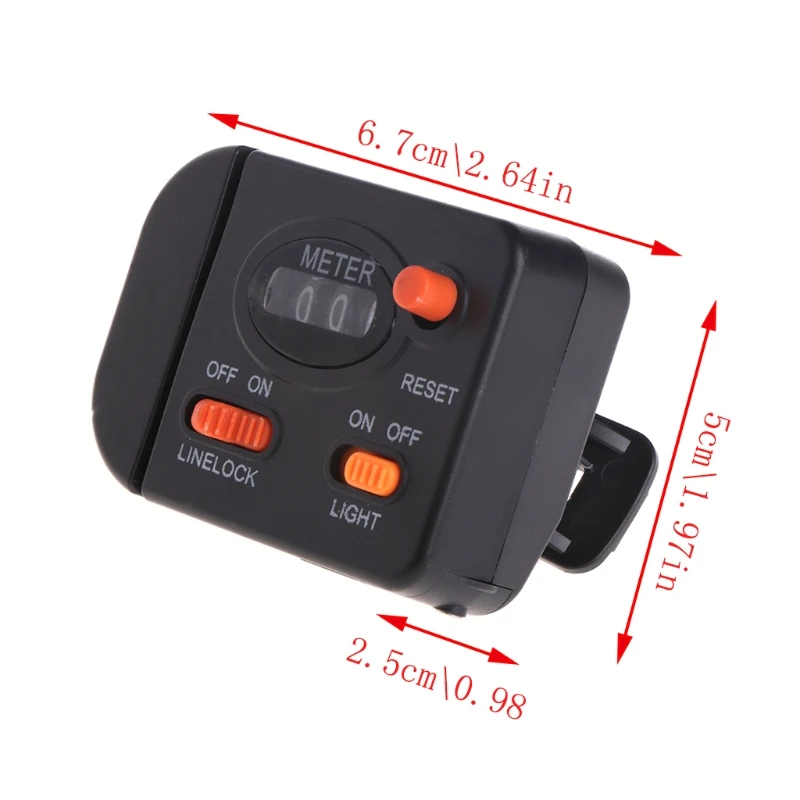 Fishing Tools Fishing Line Counter Clip On Rod Meter Gauge Depth Finder Digital Jigging 99.9m