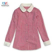 Kindstraum/ г. новые детские блузки в клетку весенне-осенняя мягкая одежда для девочек повседневные хлопковые рубашки для детей RC1206