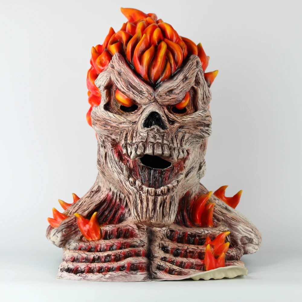 Skull Flame Mask Halloween Cosplay Fireman Mask Full Head Halloween Masquerade Party Mask Props (3)
