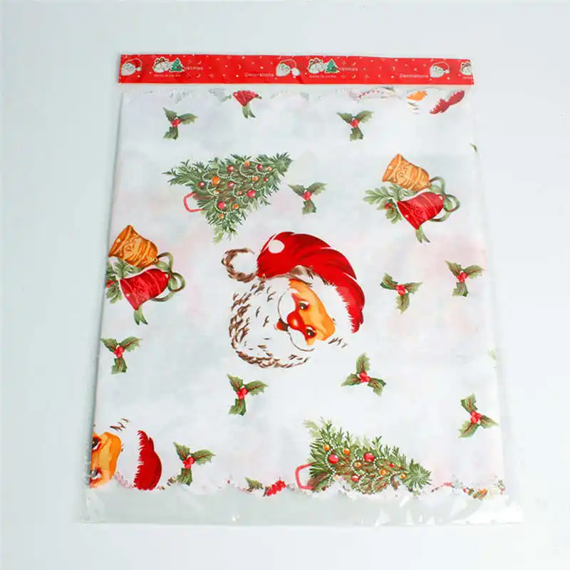 Decorative Christmas tablecloth Santa Claus Tapestry Poinsettia Table Runner 14x71 Inch Party Home Cloth Cover #2o18#f (7)