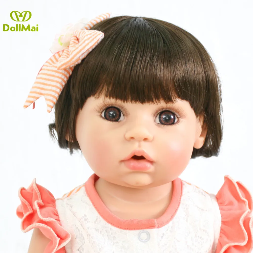 Модная 22 дюймовая Кукла Reborn Baby Girl полностью силиконовая виниловая кукла bebes