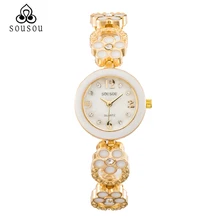 2016 Women Watch Analog Quartz Bracelet watches Lady Dress Watches Stainless Steel Rhinestone flowers Strap Clock Women’s
