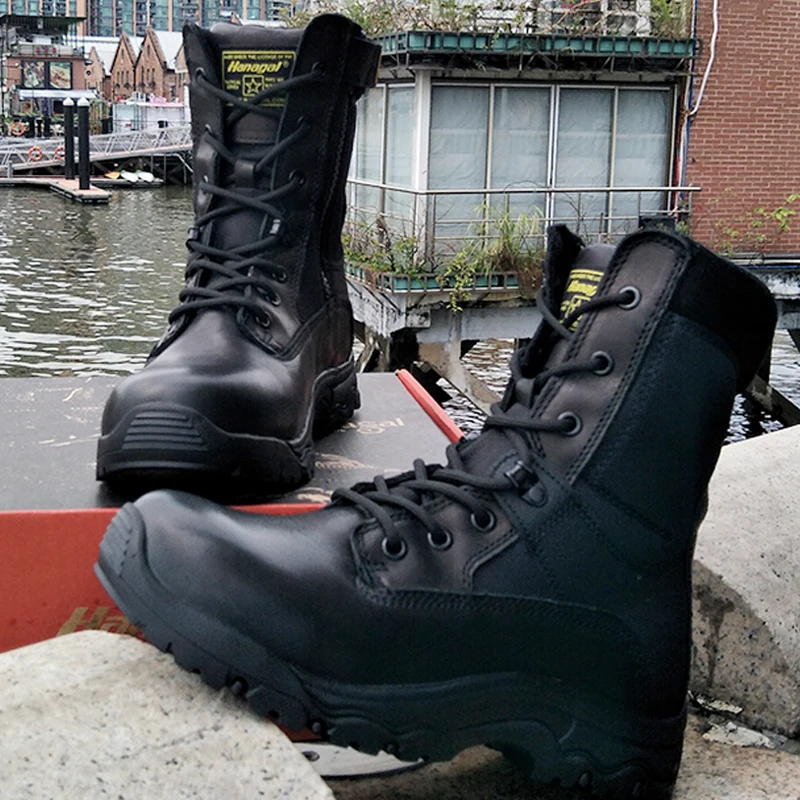 YKK/мужские военные ботинки из натуральной кожи; тактическая Уличная обувь; нескользящий водонепроницаемый светильник; Женские ботинки в Военном Стиле