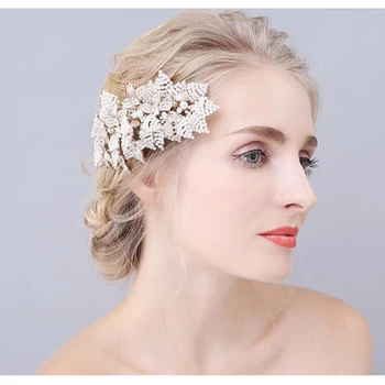 

Pearl Leaves Bridal Hair Combs Luxury Bridal Headband Hair Wreath Handmade Hair Vine Wedding Hairbands Hair Accessories