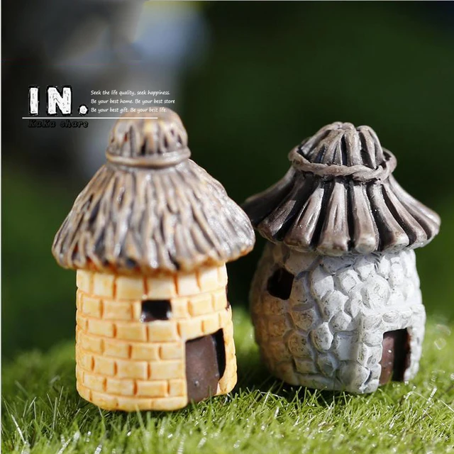 Tienda online lindo mini cabañas casa decoración escultura césped ... Jardin cabaña decoración