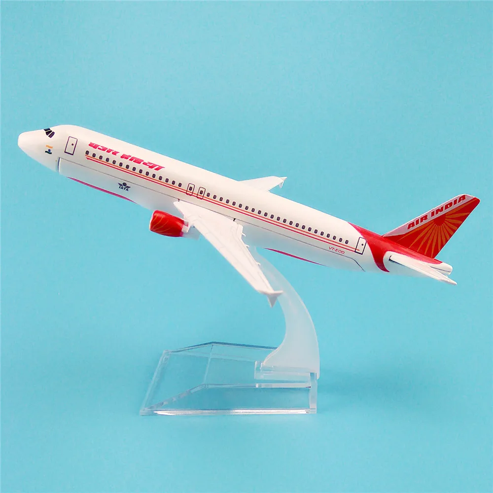 16cm Metal Alloy Plane Model White Air Indian A320 Airbus 320 Airplane