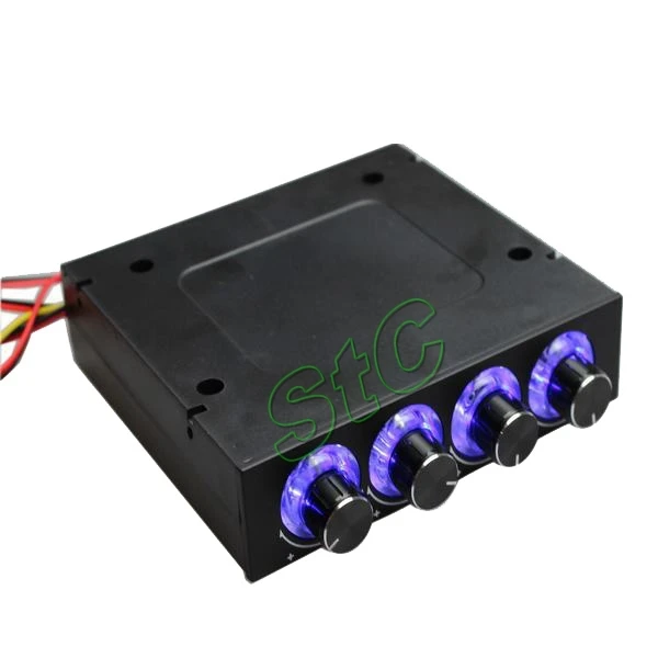 Best Price 1PCS Controller Control Cooler  and Hardware Protector Computer Case CPU HDD VGA 4 Channel Fan Blue LED Speed  Fan Controller