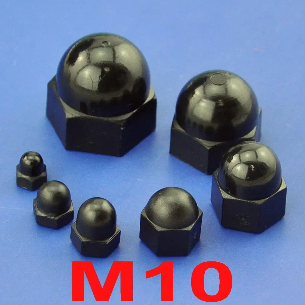 

( 1000 pcs/lot ) Metric M10 Black Nylon Acorn Hex Cap Nut.