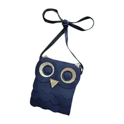 Милые девушки маленький кошелек бумажник монетки детская держатель денег бумажник сова хлопка сумки чехол подарок для детей темно-синий BS88