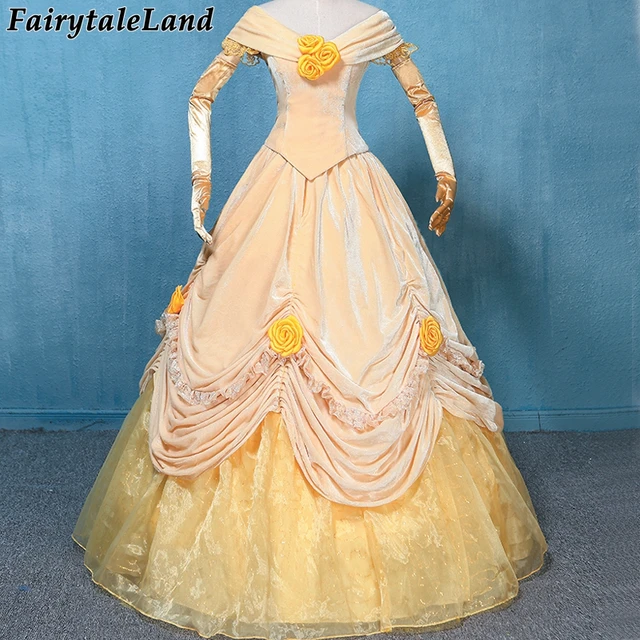 Belle Dress Carnival Halloween Princess Costume Lace Up Velvet