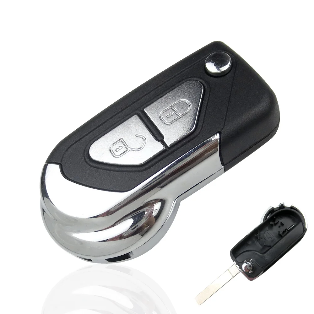 OkeyTech 2 кнопки флип складной дистанционный ключ оболочка авто ключ чехол Замена Uncut HU83 лезвие Fob для Citroen C3 C4 C5 DS3