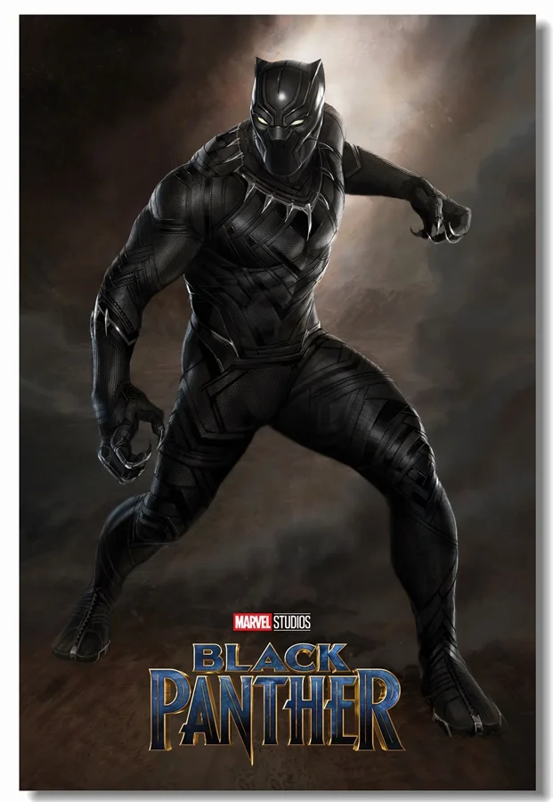 Custom Canvas Wall Paintings Marvel Black Panther Poster Black Panther Wall Stickers Superheroe