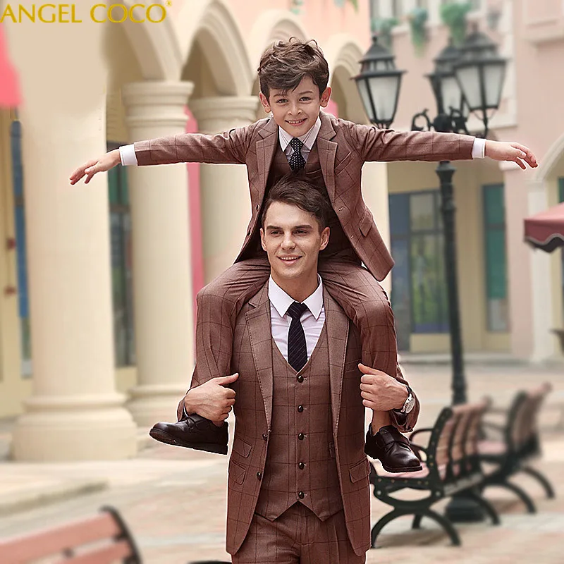 

Blazer Boys Suits Weddings Men SuitsVestiti Bambina Cerimonia Garcon Costume Homme Jaqueta Masculina Father Son Matching Clothes