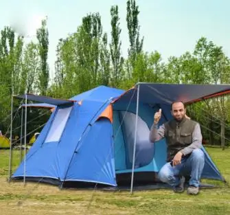 

Outdoor Automatic Double 3-4 People Camping Tent Square Tent Top Anti- Tent