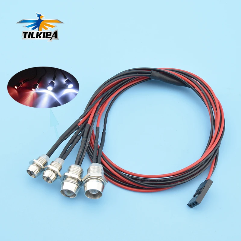 

1/10 1/18 1/16 RC Model Drift Car Accessories Led lights for RC Car 5mm & 3mm 4 lights Universal For Most Model Car shell